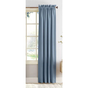 Sun Zero Room Darkening Seymour Rod Pocket Curtain Panel 54x95" Blue*#